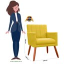 Ver imagem 4 de Poltrona Decorativa Cadeira Estofada Cecilia Amarelo