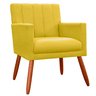 Poltrona Decorativa Cadeira Estofada Cecilia Amarelo - 1