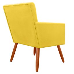 Poltrona Decorativa Cadeira Estofada Cecilia Amarelo - 2