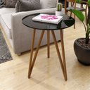Ver imagem 1 de Mesa Lateral Corinto 100% MDF 70 cm Preto