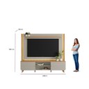 Ver imagem 6 de Estante Home para TV até 75 Polegadas com LED e Ripado MDF 191CMX218CM Milano Off White Canela/Gris