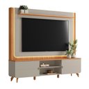 Ver imagem 2 de Estante Home para TV até 75 Polegadas com LED e Ripado MDF 191CMX218CM Milano Off White Canela/Gris
