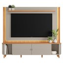 Ver imagem 4 de Estante Home para TV até 75 Polegadas com LED e Ripado MDF 191CMX218CM Milano Off White Canela/Gris