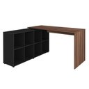 Ver imagem 5 de Conjunto 2 Peças com Escrivaninha em L 8 Nichos e Estante Livreiro Preto Ipê Artany 100% MDF
