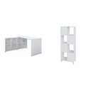 Ver imagem 2 de Kit 2 Peças com Escrivaninha em L 8 Nichos e Estante Livreiro