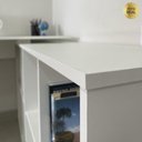 Ver imagem 4 de Conjunto 2 Peças com Escrivaninha em L 8 Nichos e Estante Livreiro Branco Artany 100% MDF