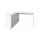 Ver imagem 7 de Conjunto 2 Peças com Escrivaninha em L 8 Nichos e Estante Livreiro Branco Artany 100% MDF