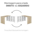 Ver imagem 6 de Conjunto 2 Peças com Escrivaninha em L 8 Nichos e Estante Livreiro Branco Carvalho Artany 100% MDF