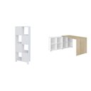 Ver imagem 2 de Kit 2 Peças com Escrivaninha em L 8 Nichos e Estante Livreiro