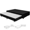 Ver imagem 3 de Base Box Casal c/ Cama Auxiliar Elise 38x138x188 Preto