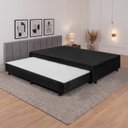 Ver imagem 1 de Base Box Casal c/ Cama Auxiliar Elise 38x138x188 Preto