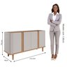 Buffet para sala de jantar 4 portas Eva Cimol Off White/Nature - 6