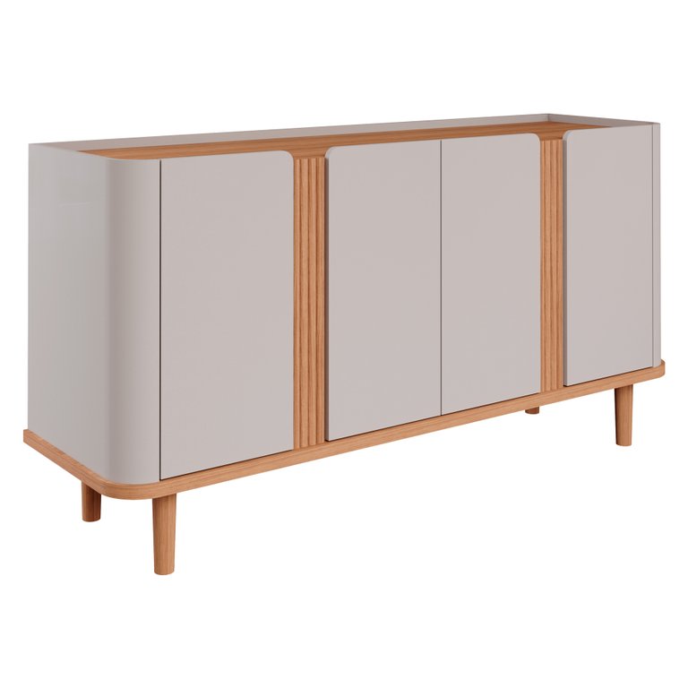 Buffet para sala de jantar 4 portas Eva Cimol Off White/Nature
