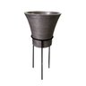 Vaso Planta Taça com Suporte Preto Grande Vaso Grid Sacada Jardim Varanda BGPLASTICOS CORES VARIADAS - 3