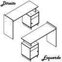 Ver imagem 4 de Escrivaninha Mesa Escritorio 1 Porta e 1 Gaveta B33 Mell Preto Novam
