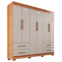 Ver imagem 3 de Guarda-roupa Casal 6 Portas 4 Gavetas Verona Premium