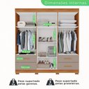 Ver imagem 6 de Guarda-roupa Casal 6 Portas 4 Gavetas Verona Premium