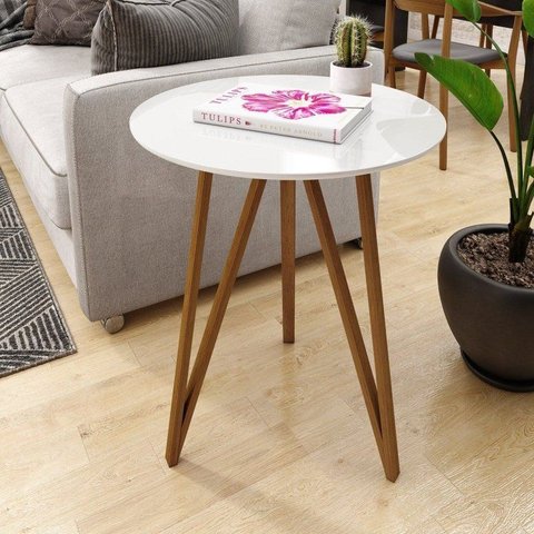 Mesa Lateral 100% MDF 60 cm Branco