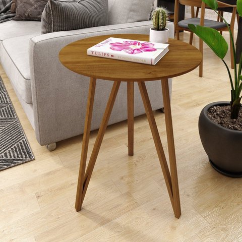 Mesa Lateral Corinto 60 cm Marrom