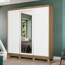 Ver imagem 4 de Guarda-roupa Casal Kappesberg 3 Portas Reversiveis de Correr 3 Espelhos 3 Gavetas Nogueira/macadâ