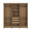 Ver imagem 7 de Guarda-roupa Casal Kappesberg 3 Portas Reversiveis de Correr 3 Espelhos 3 Gavetas Nogueira/macadâ