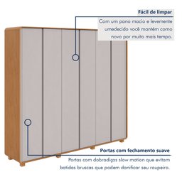 Guarda-Roupa Casal 6 Portas 6 Gavetas com Pés MDF 270cm Loop Off White Amêndoa Clean/Off White - 12 Guarda-Roupa Casal 6 Portas 6 Gavetas com Pés MDF 270cm Loop Off White Amêndoa Clean/Off White - 12