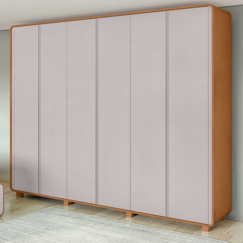 Guarda-roupa Casal Loop 6 Portas com Pés 100% MDF