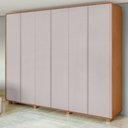 Ver imagem 1 de Guarda-Roupa Casal 6 Portas 6 Gavetas com Pés MDF 270cm Loop Off White Amêndoa Clean/Off White