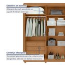 Ver imagem 7 de Guarda-Roupa Casal 6 Portas 6 Gavetas com Pés MDF 270cm Loop Off White Amêndoa Clean/Off White
