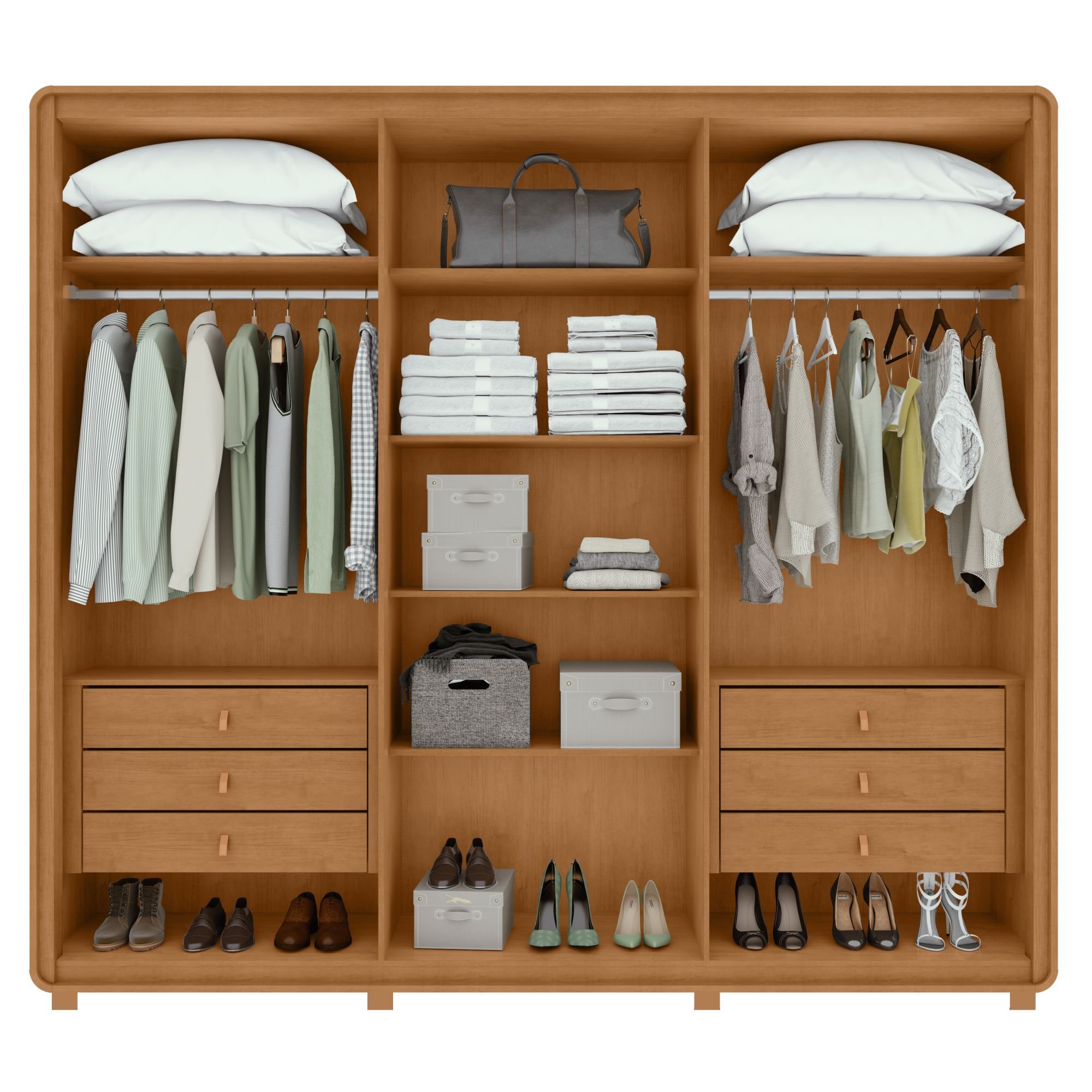Guarda-roupa Casal Loop 6 Portas com Pés 100% MDF - 15
