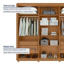 Ver mais imagens de Guarda-Roupa Casal 6 Portas 6 Gavetas com Pés MDF 270cm Loop Off White Amêndoa Clean/Off White