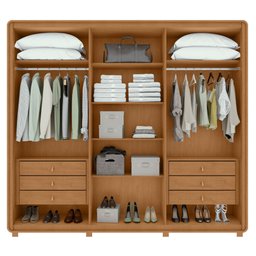 Guarda-Roupa Casal 6 Portas 6 Gavetas com Pés MDF 270cm Loop Off White Amêndoa Clean/Off White - 16 Guarda-Roupa Casal 6 Portas 6 Gavetas com Pés MDF 270cm Loop Off White Amêndoa Clean/Off White - 16