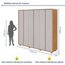 Ver imagem 4 de Guarda-Roupa Casal 6 Portas 6 Gavetas com Pés MDF 270cm Loop Off White Amêndoa Clean/Off White
