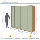 Ver imagem 4 de Guarda-roupa Casal Loop 6 Portas com Pés 100% MDF