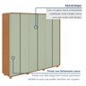 Guarda-roupa Casal Loop 6 Portas com Pés 100% MDF - 12