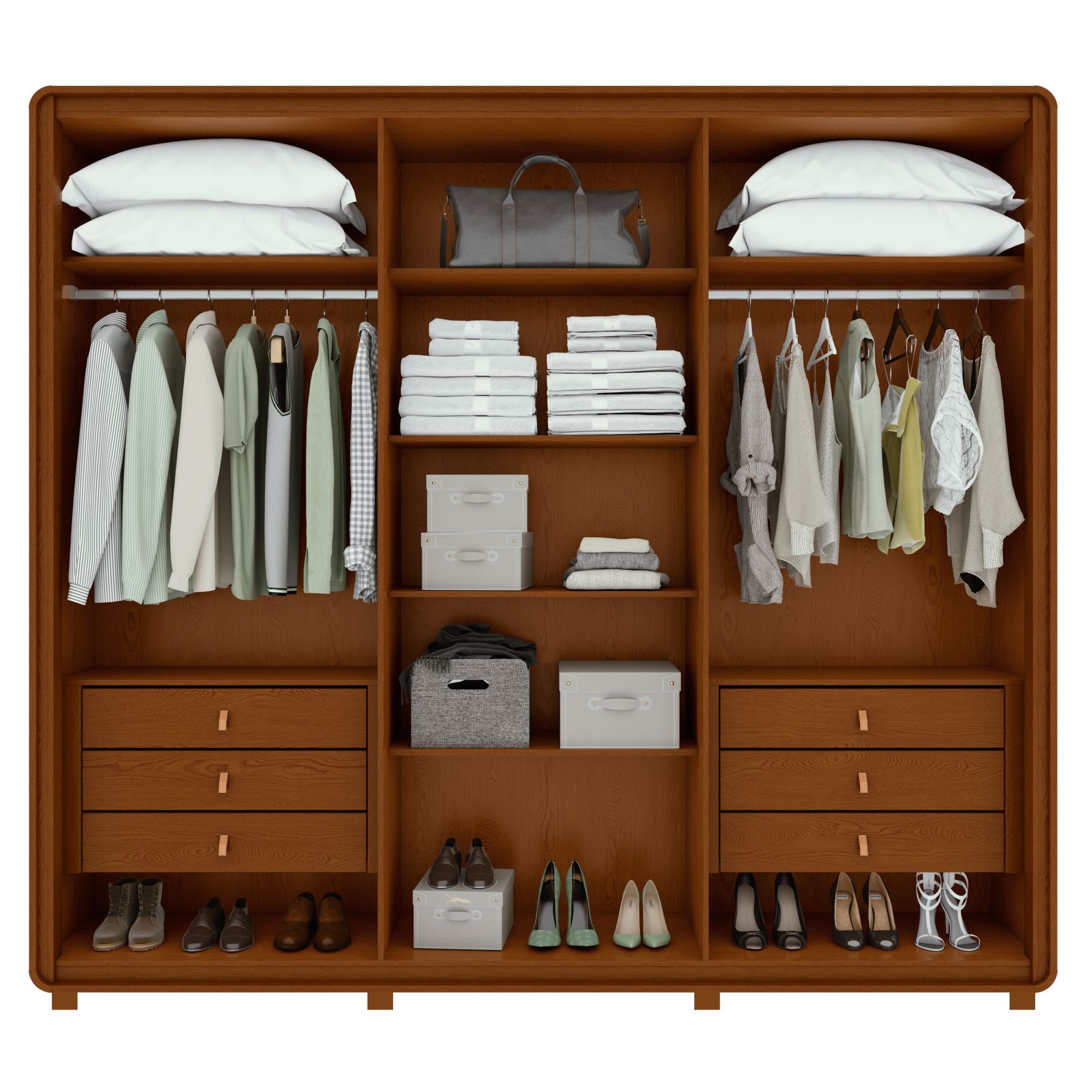 Guarda-roupa Casal Loop 6 Portas com Pés 100% MDF - 15
