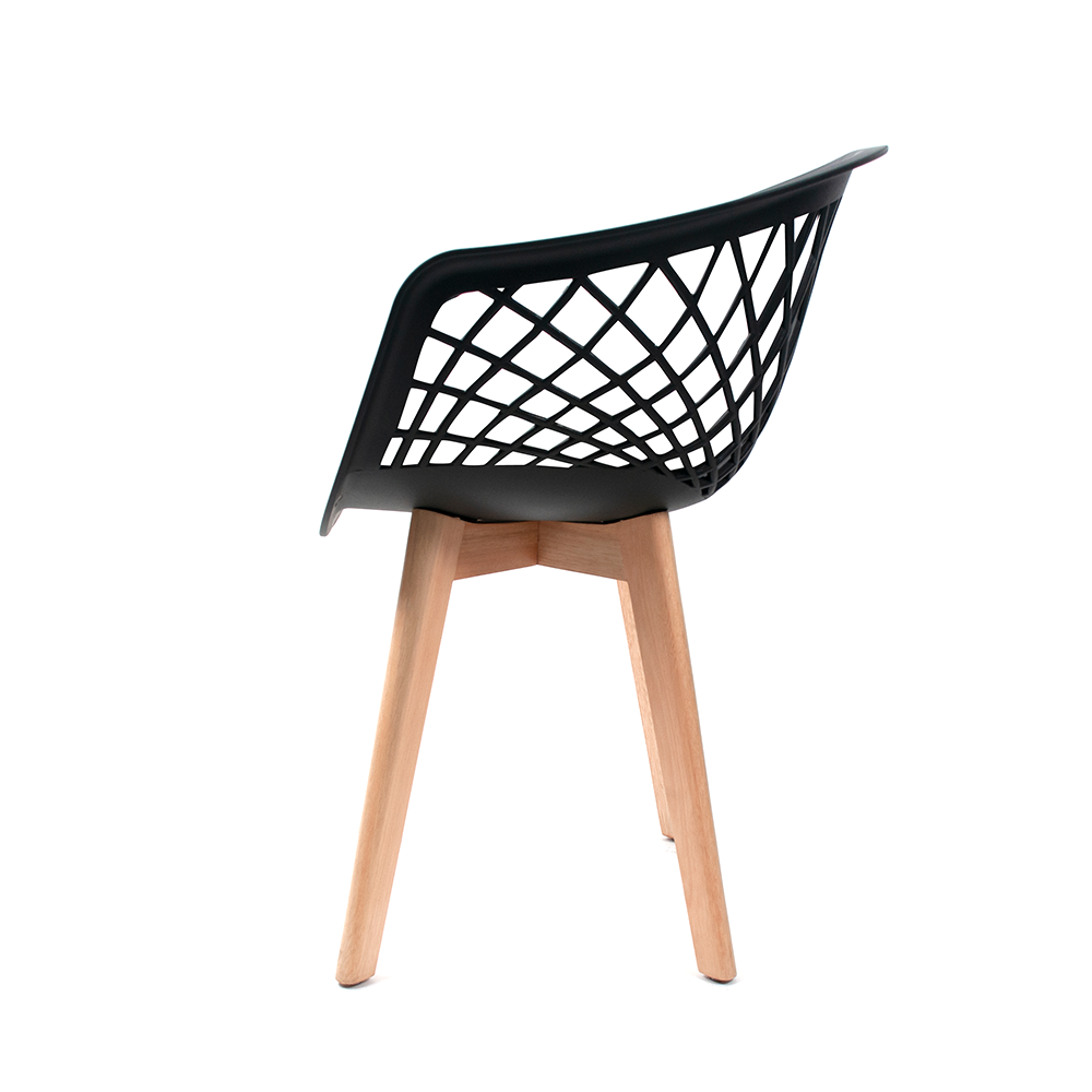 Cadeira Design Eames Wood Web Preta - 3