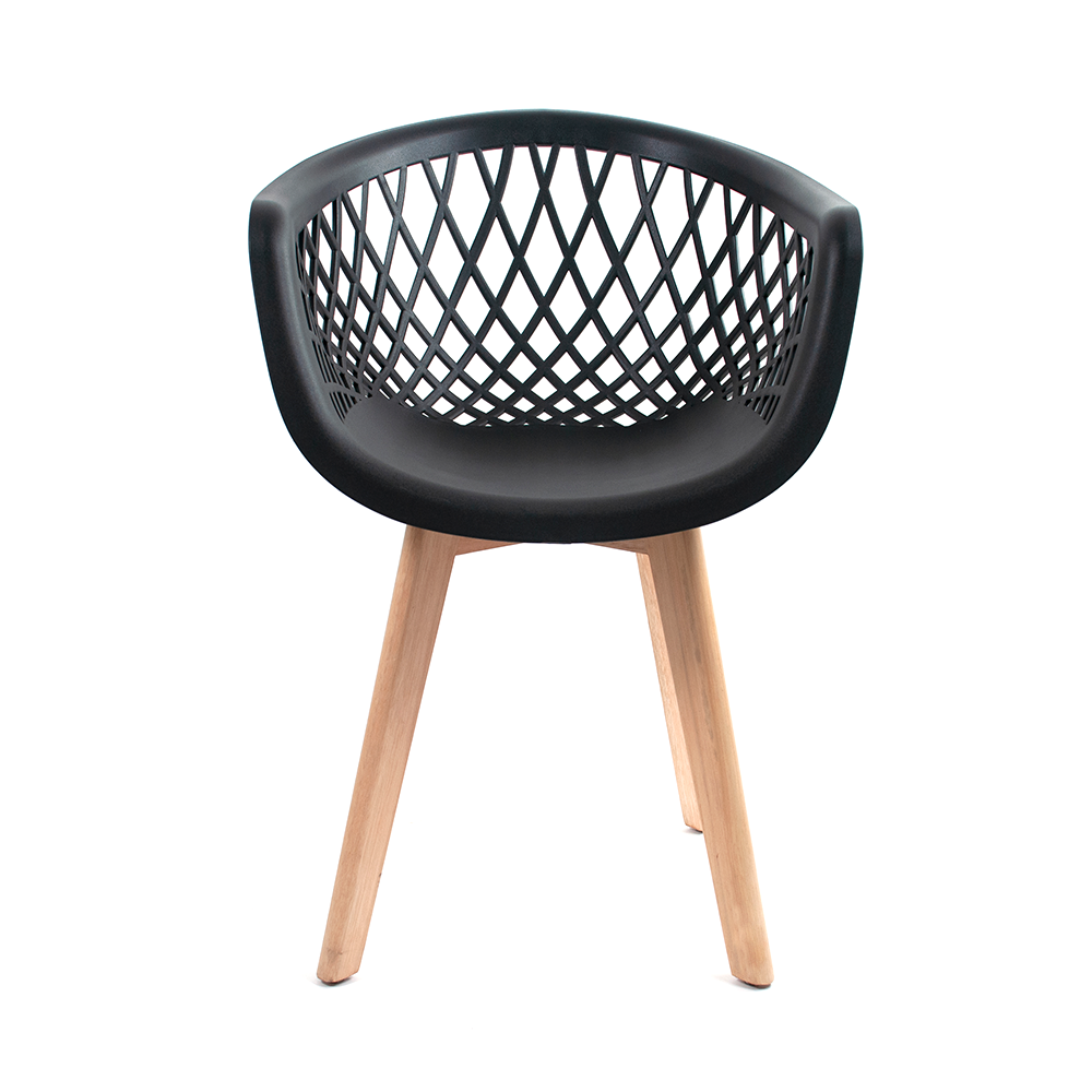 Cadeira Design Eames Wood Web Preta - 2