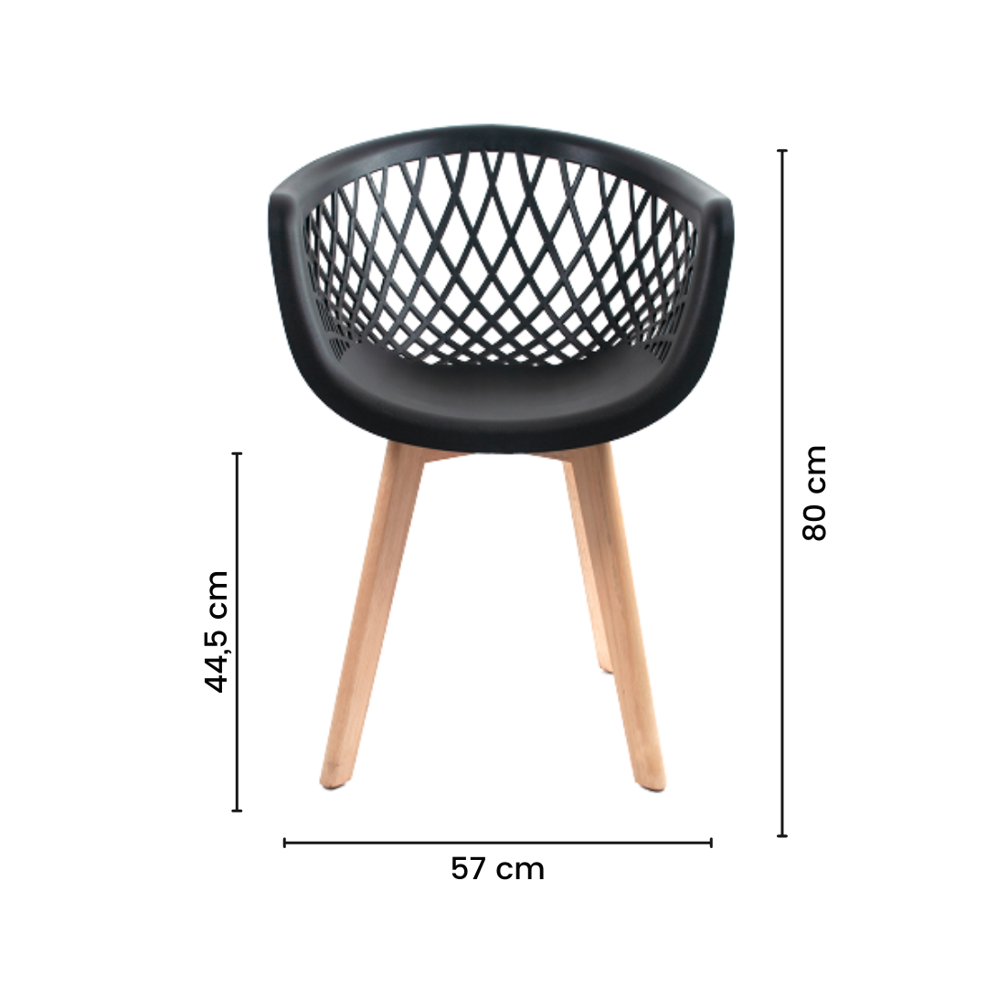 Cadeira Design Eames Wood Web Preta - 6
