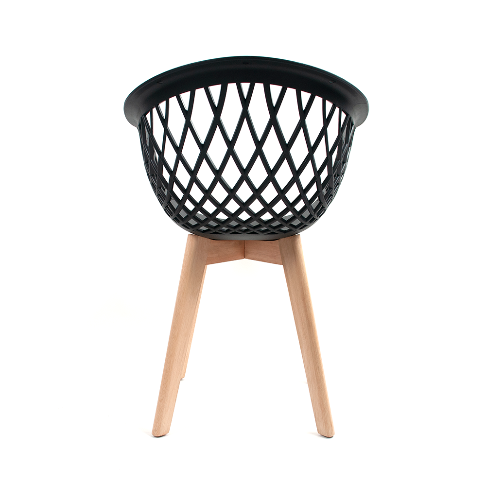 Cadeira Design Eames Wood Web Preta - 4
