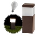 Ver imagem 1 de Poste Balizador Marrom 20cm para Jardim em Alumínio + LED Branco Frio ST2791