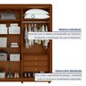 Guarda-roupa Casal Loop 6 Portas com Pés 100% MDF - 8