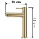 Ver imagem 3 de Torneira de Banheiro Lavabo Madrid Bica Baixa Ouro Escovado Goldenx