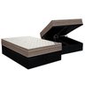 Cama Box Baú Queen: Colchão Molas Ensacadas Ortobom SuperPocket Light Saúde + Base CRC Suede Black(1 - 1