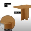 Ver imagem 5 de Conjunto Jantar Olimpia 4 Lugares Tampo MDF Cadeiras Lira Veludo Creme 90cm Moderna
