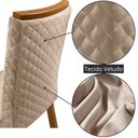 Ver imagem 3 de Conjunto Jantar Olimpia 4 Lugares Tampo MDF Cadeiras Lira Veludo Creme 90cm Moderna