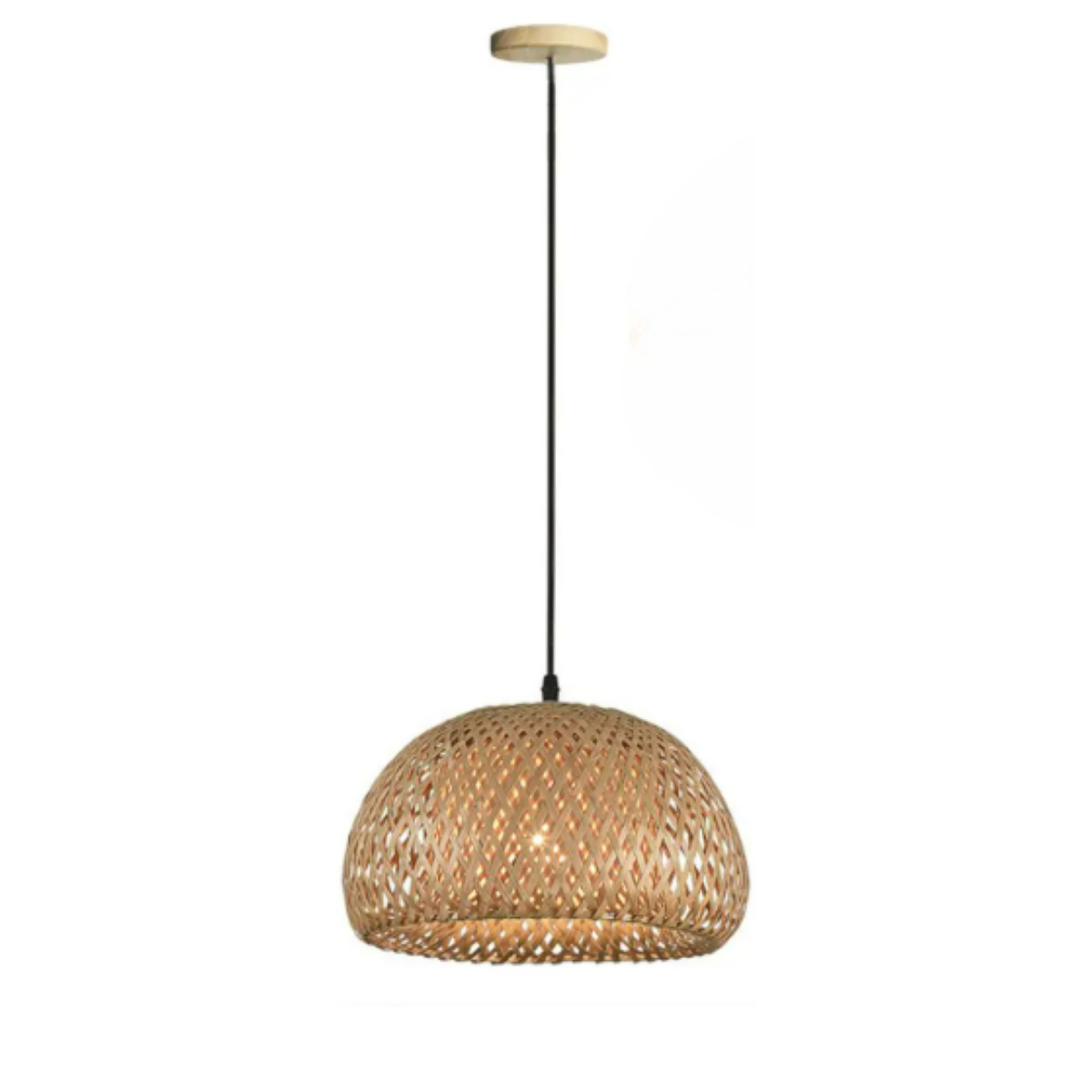 Lustre Pendente de Teto Acabamento em Bambu Natural Rústico