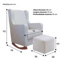 Ver imagem 5 de Poltrona Amamentação Encosto Alto Puff Balanço Madeira Nina:boucle Cru/poltrona Amamentação e Puff C