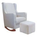 Ver imagem 1 de Poltrona Amamentação Encosto Alto Puff Balanço Madeira Nina:boucle Cru/poltrona Amamentação e Puff C