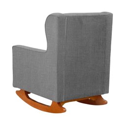 Poltrona C/ Puff Balanço Amamentação Aurora Linho Cinza - Lm Decor - 6